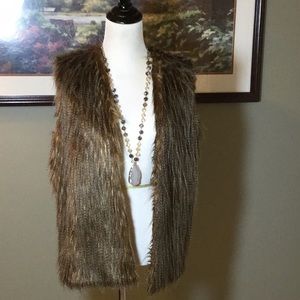 Pink Republic Faux Fur Brown  Vest